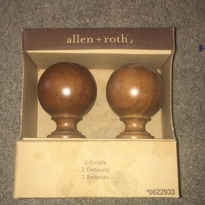 NIOB Allen + Roth Tobacco Finish Wood Finials